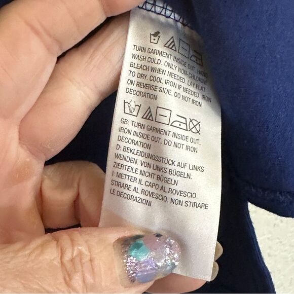 Quacker Factory Blue Embroidered Embellished Knit Fall Halloween Shirt Top Large - Picture 8 of 10